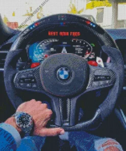 BMW Steering Wheel With Hand Diamond Painting