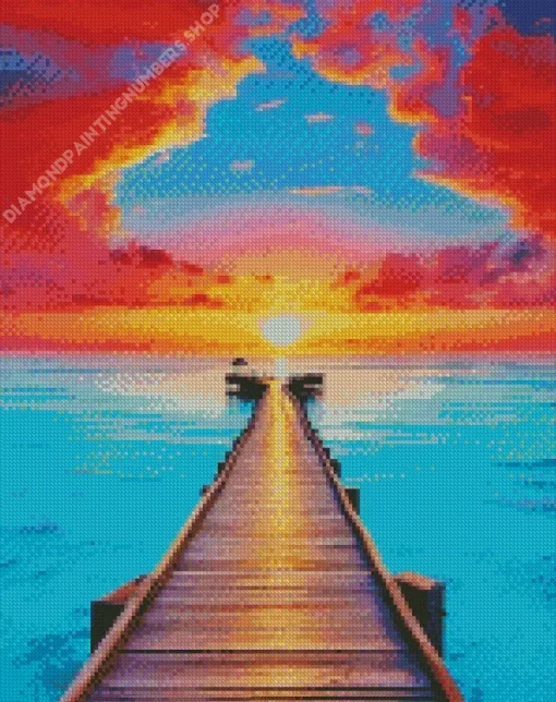 Boardwalk Sunset Diamond Painting