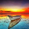 Boat At Sunset Diamond Painting