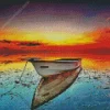 Boat At Sunset Diamond Painting