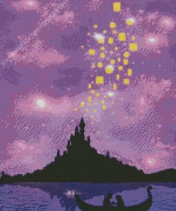 Boat From Tangled Silhouette Diamond Painting