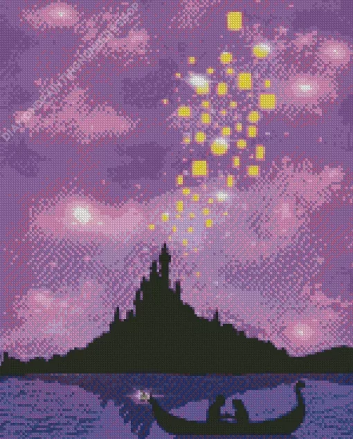 Boat From Tangled Silhouette Diamond Painting