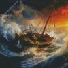 Boat In Storm Diamond Painting