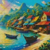 Boats On Beach Diamond Painting