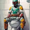 Boba Fett In Bathroom Diamond Painting
