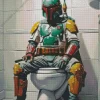 Boba Fett In Bathroom Diamond Painting
