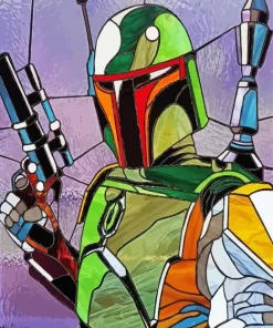 Boba Fett Stained Glass Diamond Painting