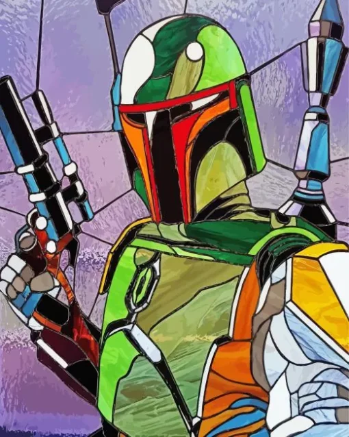 Boba Fett Stained Glass Diamond Painting