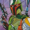 Boba Fett Stained Glass Diamond Painting