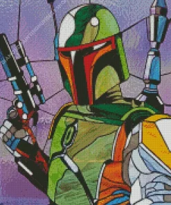 Boba Fett Stained Glass Diamond Painting