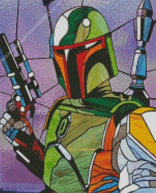 Boba Fett Stained Glass Diamond Painting