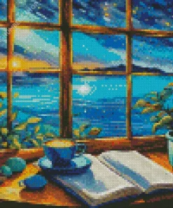Book And Coffee Diamond Painting