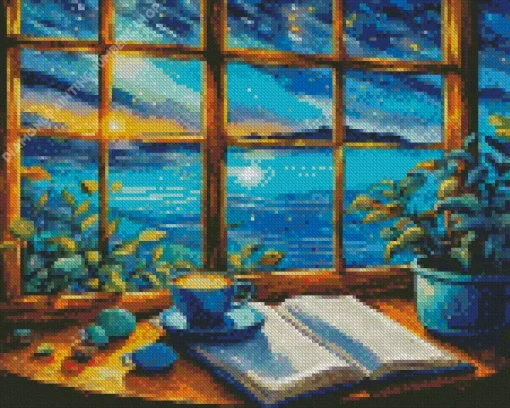 Book And Coffee Diamond Painting
