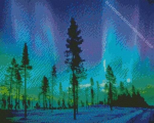 Borealis Trees Diamond Painting