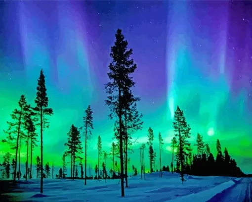 Borealis Trees Diamond Painting