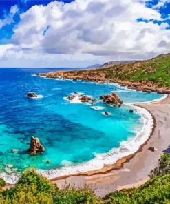 Bosa Sardinia Seascape Diamond Painting