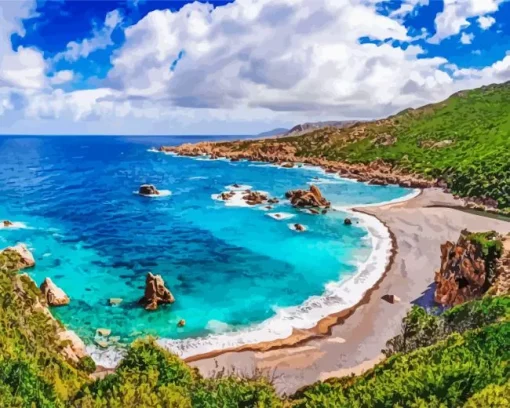 Bosa Sardinia Seascape Diamond Painting