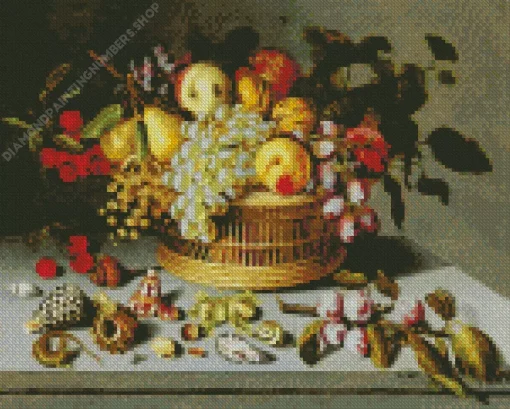 Bosschaert Fruits Still Life With Shells Diamond Painting
