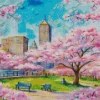 Boston Cherry Blossom Art Diamond Painting