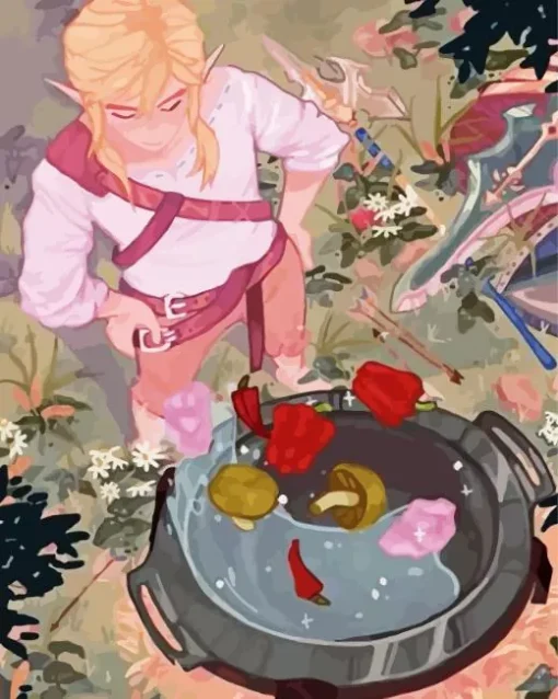 BOTW Link Cooking Diamond Painting