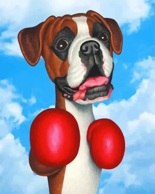 Boxer Brown Dog Diamond Painting