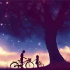 Boy And Girl Silhouette Sunset Diamond Painting