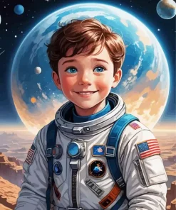 Boy In Space Diamond Painting