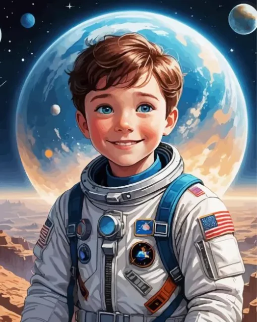 Boy In Space Diamond Painting