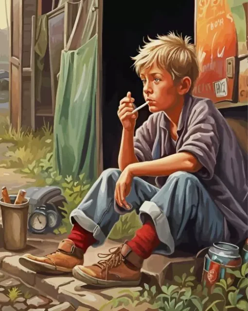 Boy Smoking Diamond Painting