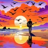 Boy With Guitar Silhouette Diamond Painting