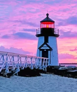 Brant Point Light At Sunset Diamond Painting