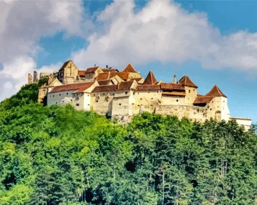 Brasov Cetatea Rasnov Castle Diamond Painting