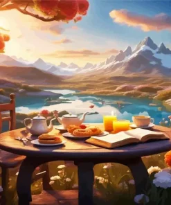 Breakfast In Mountains Diamond Painting