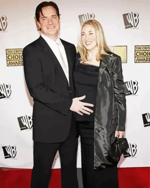 Brendan Fraser And His Wife Diamond Painting