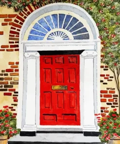 Brick Red Door Diamond Painting