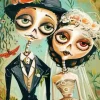 Bride And Groom Skulls Diamond Painting