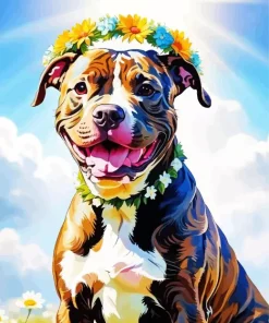 Brindle Pitbull Diamond Painting