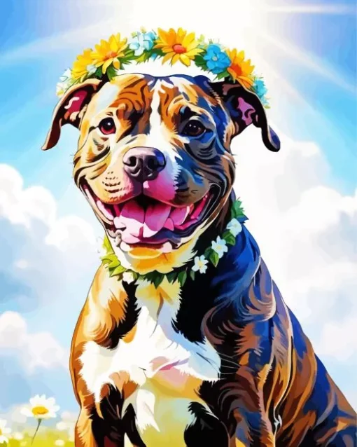 Brindle Pitbull Diamond Painting