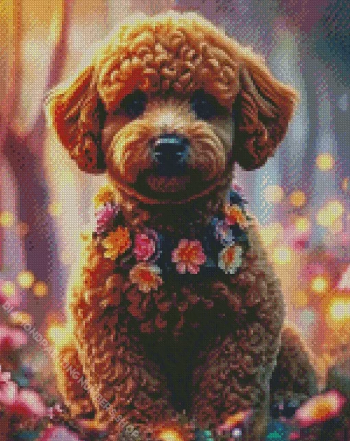Brown Poodle Art Diamond Painting