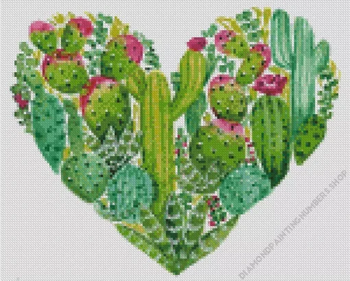 Cactus Heart Diamond Painting