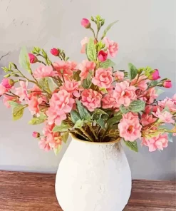Camellias Bouquet Vase Diamond Painting