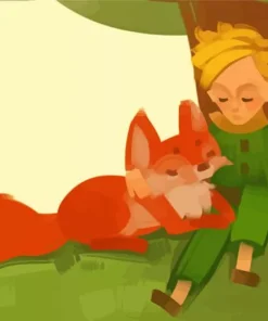Cartoon Boy And Fox Diamond Painting