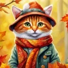 Cat Fall Diamond Painting