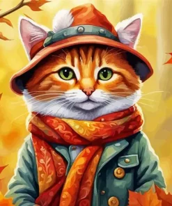 Cat Fall Diamond Painting