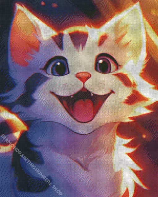 Cat Smiling Diamond Painting