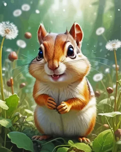 Chipmunk Face Animal Diamond Painting