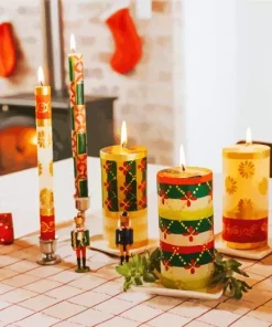 Christmas Candles Diamond Painting
