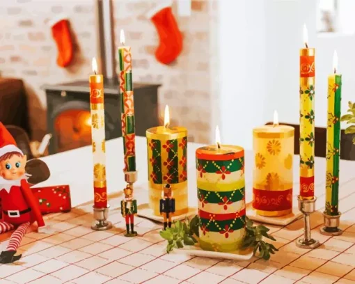 Christmas Candles Diamond Painting