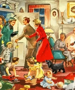 Christmas Family Dinner Diamond Painting