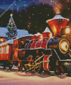 Christmas Train Diamond Painting